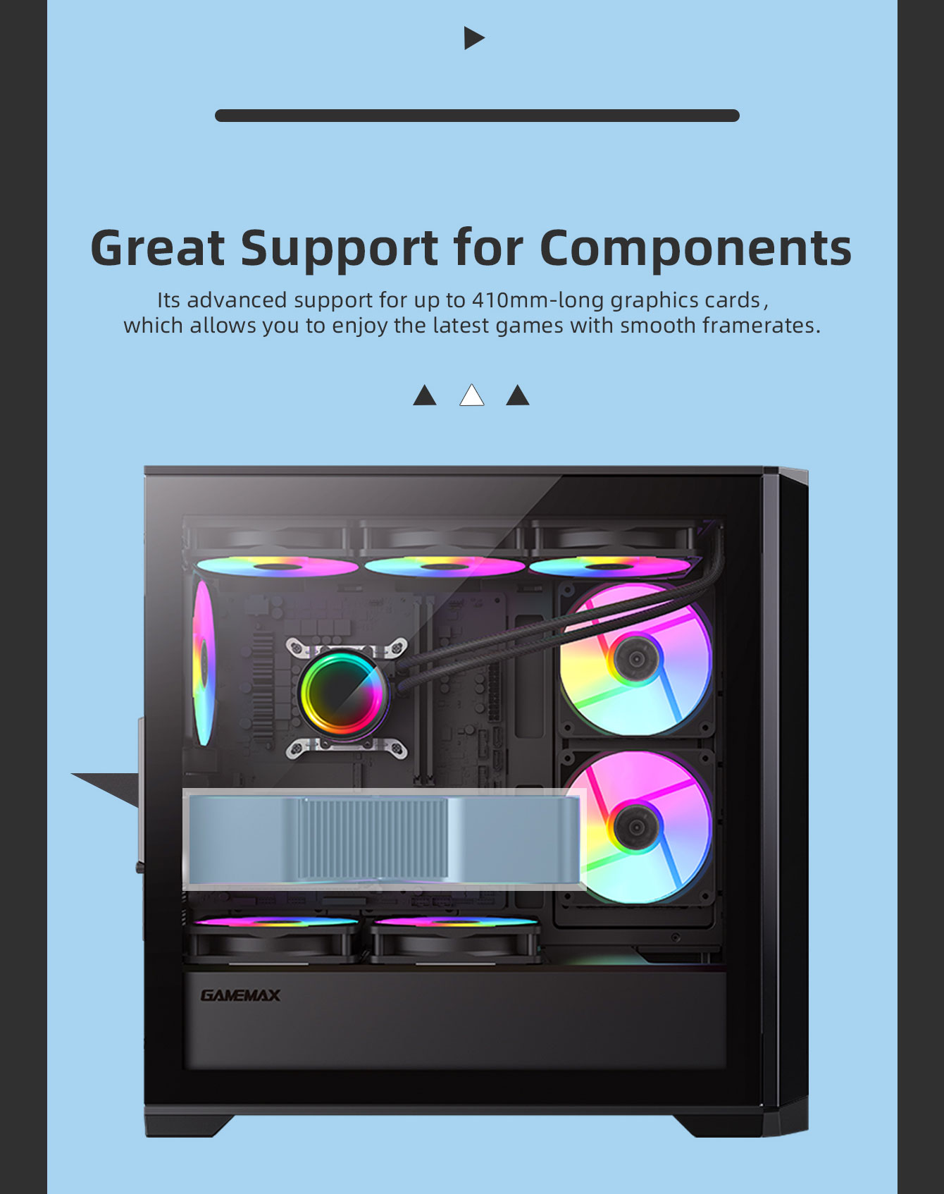 Gamemax Destroyer TGB Black USB3.0 Tempered Glass Micro ATX Tower